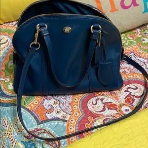Peacock blue coach purse